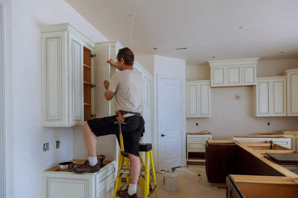 Kitchen island installation in Lumberville by JMT Kitchen Cabinet